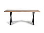GINER Y COLOMER Mesa de comedor en madera de acacia natural y patas de metal negro